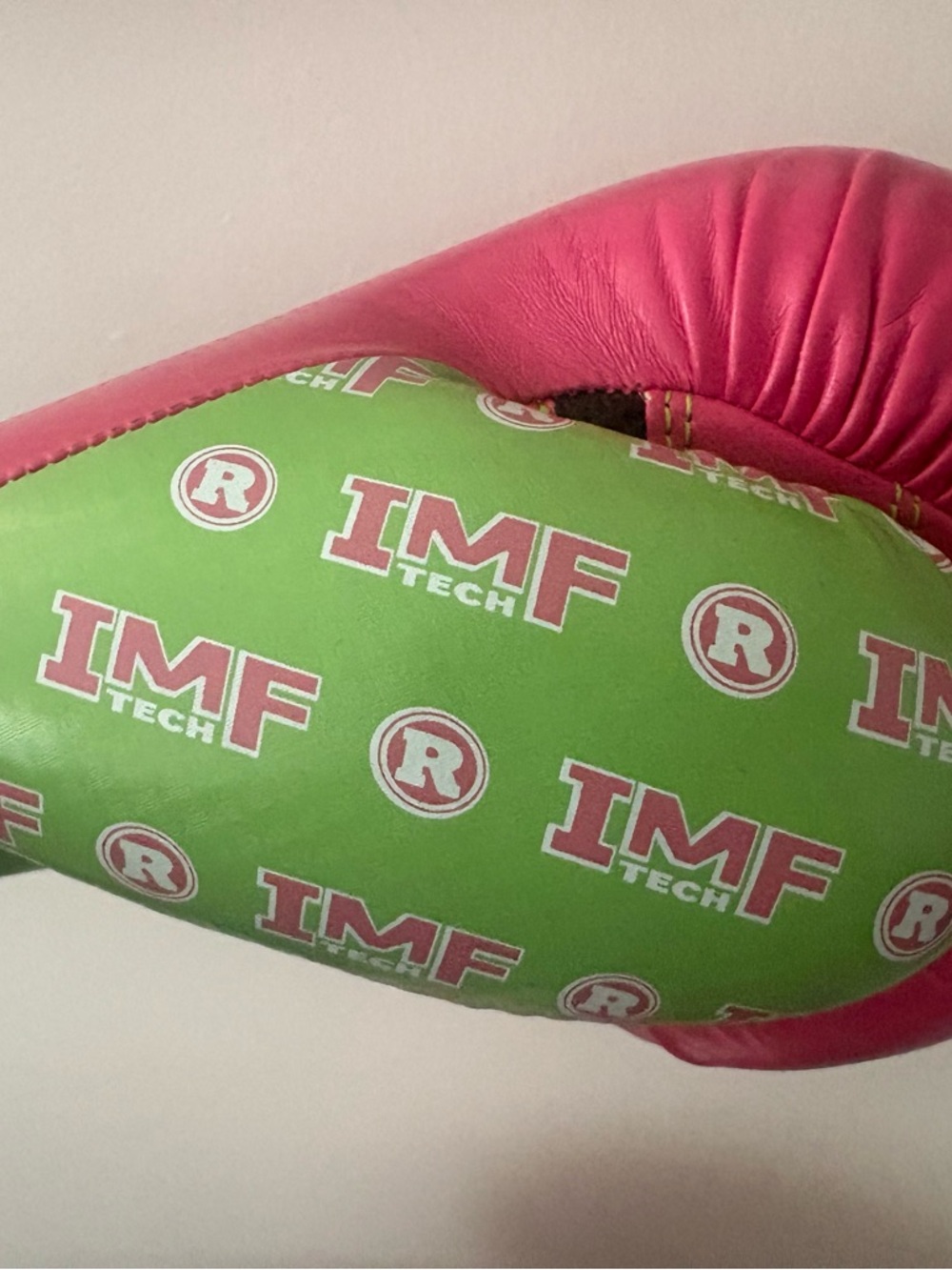 Ringside Pink and Green Boxing Gloves - Picture 4 of 6